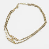 CHANEL シャネル 二連ネックレス C20 ココマーク フェイクパール ラインストーン レディース アクセサリー 箱有 H16376