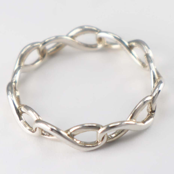 TIFFANY＆Co. ティファニー インフィニティ ナロー リング バンドリング 指輪 Ag925 シルバー 約16号 アクセサリー レディース 箱有 25k356-2