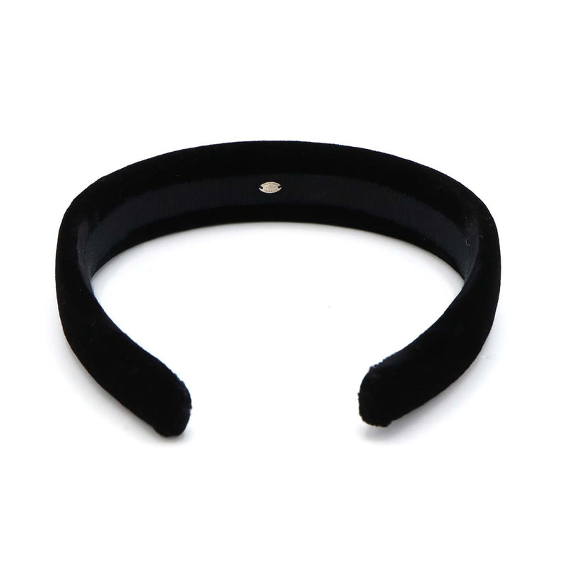 CHANEL シャネル カチューシャ ベロア AA8558 ココマーク 22B ブラック