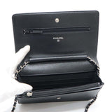 CHANEL シャネル チェーンウォレット A48654 キャビアスキン ココマーク 16番台 ブラック 黒 H10589