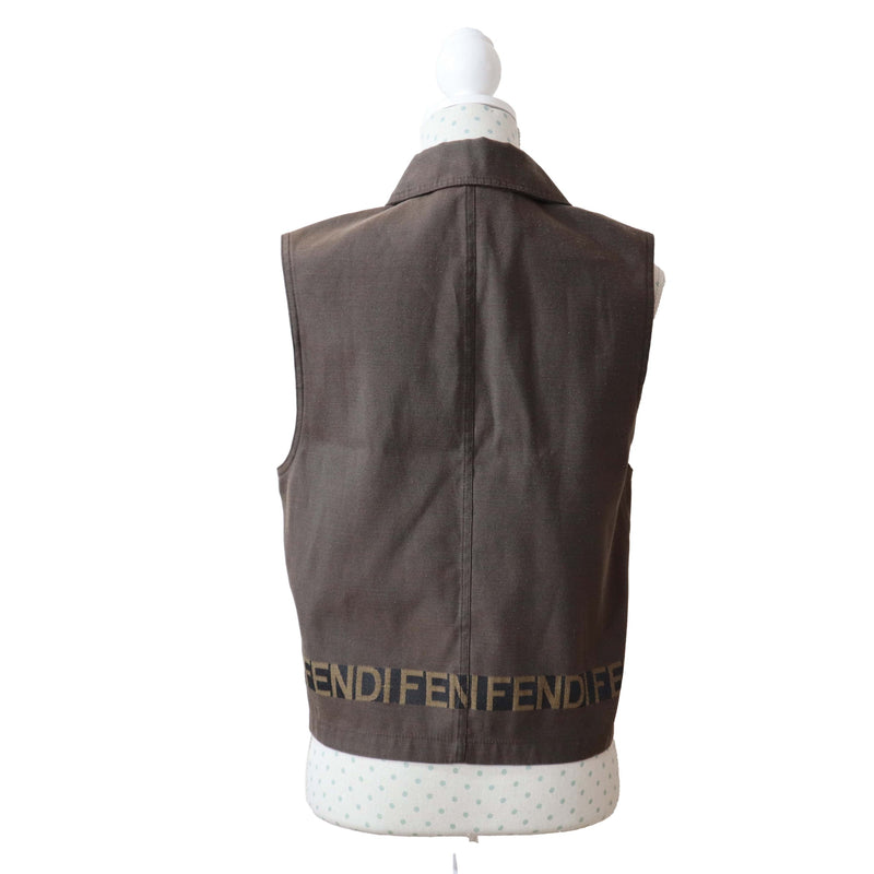 FENDI フェンディ ベスト サイズ 42 ロゴ ブラウン系 アウター  服 ファッション H18765