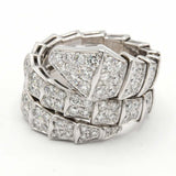 BVLGARI ブルガリ セルペンティ ヴァイパー リング フルパヴェダイヤモンド スネーク サイズL 13号 750 K18WG 14.3g ◆H21696