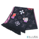 LOUIS VUITTON ルイヴィトン M71578 エシャルプ・ロゴマニア スーパーステイション 干支 マフラー ブラック M4456