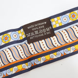 HERMES エルメス ツイリー Harnais en Rosace スカーフ シルク100 ベージュ ネイビー系 箱有 H23397-2