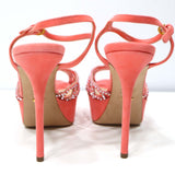 Sergio Rossi セルジオロッシ ピンヒール 37 23.5cm マーメイド ラインストーン ピンク レディース 箱袋有 H8339