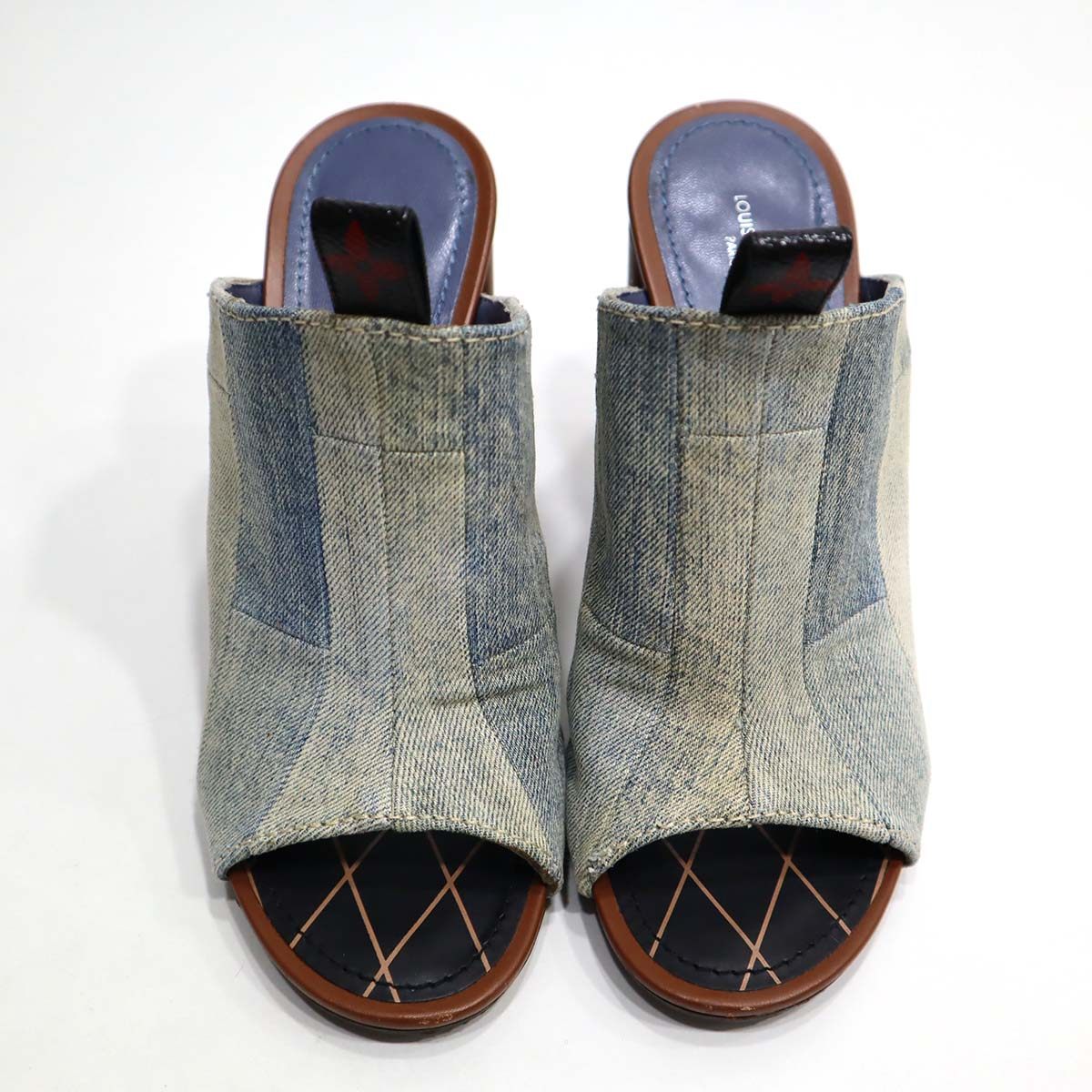 LOUIS VUITTON ライトブルー ミュール 楽天市場】質屋 LV ルイヴィトン シルエットライン ミュール