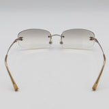 CHANEL シャネル サングラス 4002 c194/61 57□19 130 ココマーク リムレス 度なし メガネ シャンパンゴールド系 ケース 26k621-10