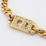 Christian Dior ディオール ブレスレット ロゴ ラインストーン ブレス ゴールドカラー アクセサリー ok1401