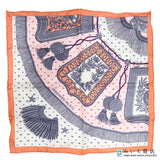 HERMES エルメス カレ45 ガヴロッシュ Poste et Cavalerie サーベル飾袋 シルク100 スカーフ オレンジ系 J211-2