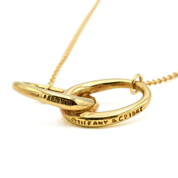 TIFFANY&Co. ティファニー ダブルループ ネックレス K18 YG イエローゴールド ペンダント サークル 4.0g k1256