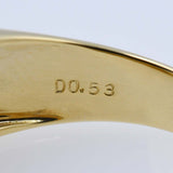 仕上済 Ponte Vecchio ポンテヴェキオ PV リング 15号 リボン アクセサリー 18K D0.53 約5.3g H615