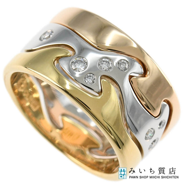 仕上済 GEORG JENSEN ジョージジェンセン フュージョンリング 指輪 #56 750 D入り 約16.5~17号 約16.4g ジュエリー H6601