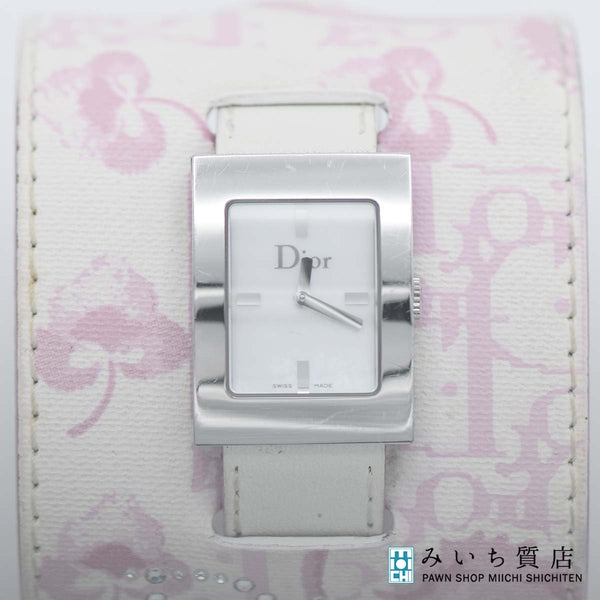 稼働 腕時計 Christian Dior ディオール D78-109 FE6750 クォーツ ホワイトシェル文字盤 ピンク系 レディース k1163