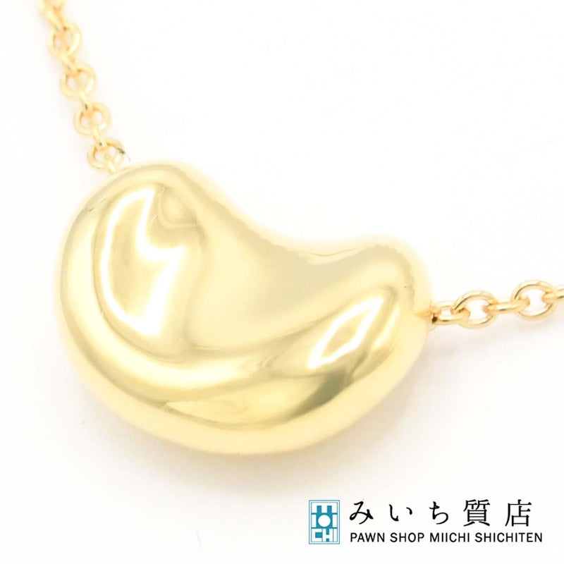 仕上げ済 TIFFANY＆Co. ティファニー ビーン ネックレス 750 ゴールド 約2.9g アクセサリー ペンダント レディース H18995
