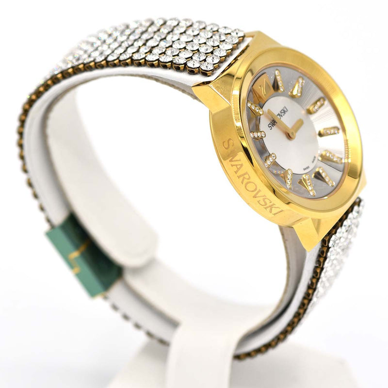 未使用 腕時計 稼働 SWAROVSKI スワロフスキー 1000670 クォーツ シルバー色文字盤 2025.7電池交換済 箱有 H1723