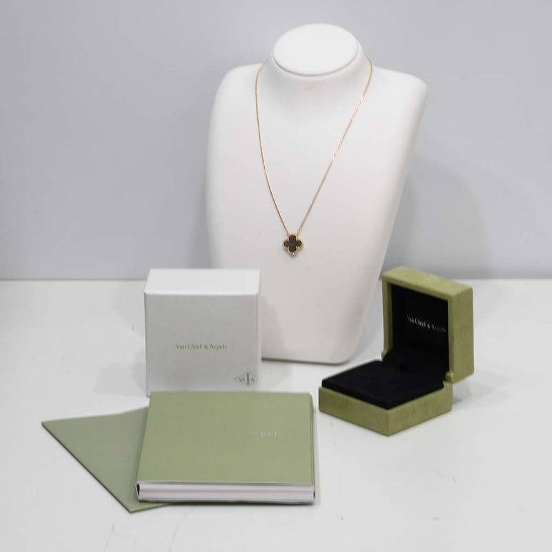 仕上済 VanCleef&Arpels VCA ヴァンクリーフ&アーペル ネックレス ヴィンテージアルハンブラ グレーマザーオブパール 750 5.0g 箱保有 k1135