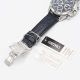 未使用 腕時計 SEIKO セイコー 8T63-00D0 SBTR019 クォーツ クロノグラフ ネイビー文字盤 箱保 25s1142-6