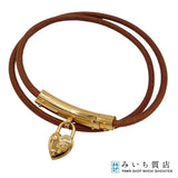 HERMES エルメス ブレスレット ヴィヴィリデ ファンタジーハート ブラウン ゴールドカラー アクセサリー H23707