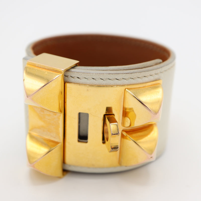 HERMES エルメス コリエドシアン ブレスレット バングル A刻印 T2 ホワイトカラー アクセサリー k1301