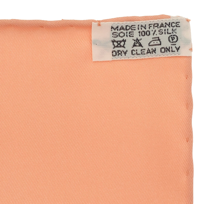 HERMES エルメス カレ90 スカーフ Axis Mundi 世界中心軸 シルク100％ オレンジ系 服飾小物 25k512-12