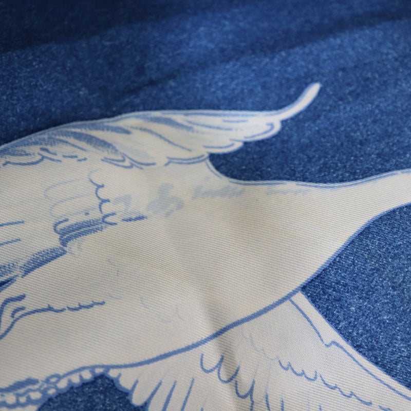 HERMES エルメス カレ90 スカーフ Oiseaux Migrateurs 渡り鳥 ブルー