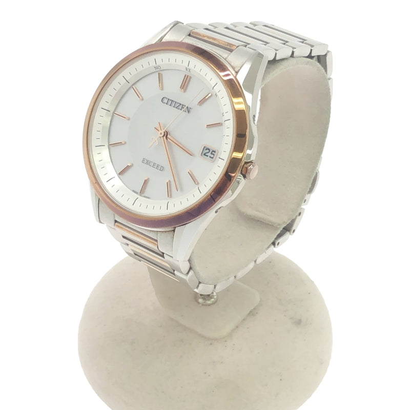 稼働 時計 CITIZEN シチズン EXCEED エクシード H110-T020020 デイト ECO-DRIVE シルバー色文字盤 レディース H18713