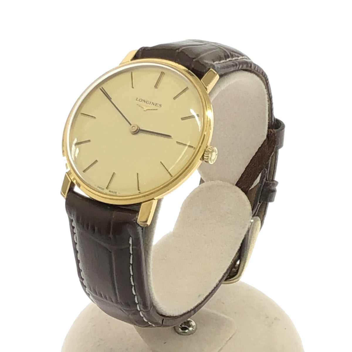 腕時計 稼働 LONGINES ロンジン 手巻き ゴールド色文字盤 ベルト
