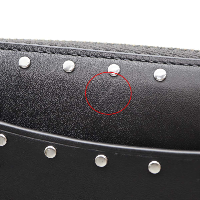 COACH コーチ アコーディオンジップウォレット・リベット CU707 グラブタンレザー ラウンドファスナー 長財布 ブラック H17415
