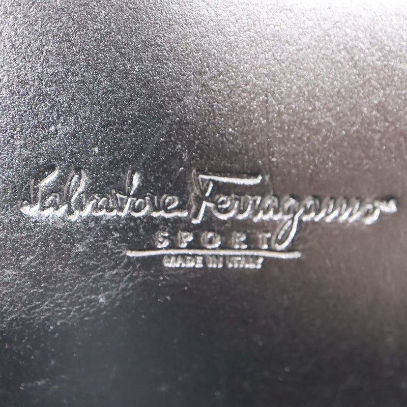 SalvatoreFerragamo フェラガモ レザー ロゴプレート SPORT ローファー 靴 7 1/2 25cm ブラック 箱有 yo372