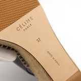 未使用品 CELINE セリーヌ エスパドリーユ ウェッジソール サンダル ブラック レザー サイズ37 24㎝ H18959