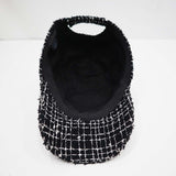 CHANEL シャネル ココマーク ツイード ベースボールキャップ 帽子 ブラック/ホワイト 26k1035-7