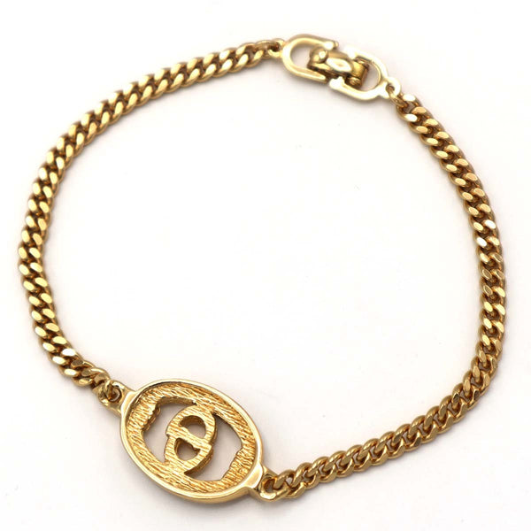 Christian Dior ディオール ブレスレット CDロゴ ラインストーン オーバル ゴールドカラー アクセサリー レディース M282-5