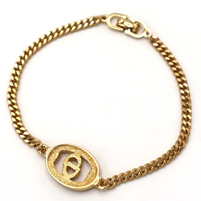 Christian Dior ディオール ブレスレット CDロゴ ラインストーン オーバル ゴールドカラー アクセサリー レディース M282-5