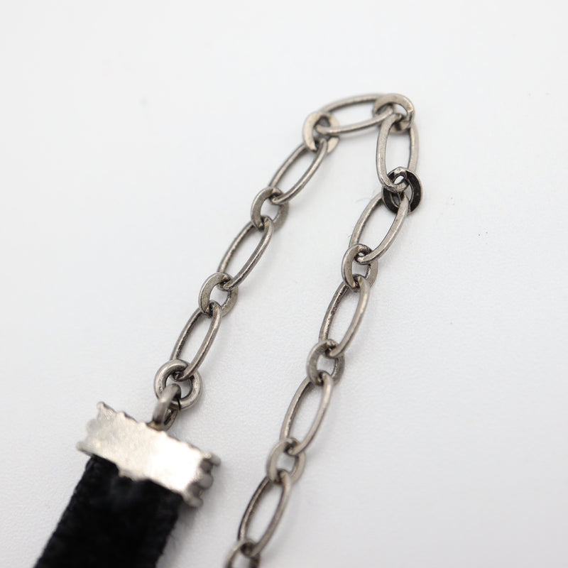 Christian Dior ディオール チョーカー DIOR ラインストーン ベロア 黒系 レディース 箱有 yo649