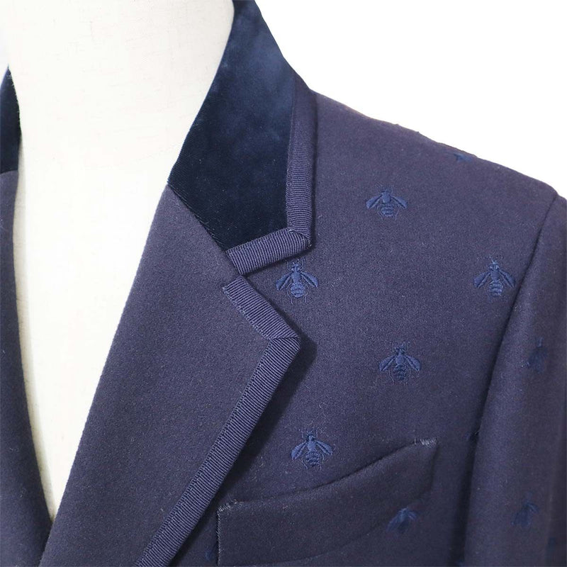 GUCCI グッチ チェスターコート BEE 蜂 サイズ52R アウター オーバーコート ネイビー色 メンズ 24s1033-12
