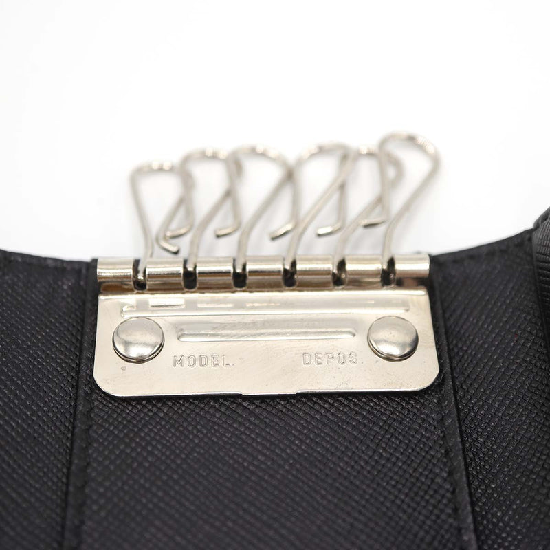 PRADA プラダ サフィアーノレザー キーケース 6連 鍵入れ M222 ナイロン 黒 ギャラあり M4227