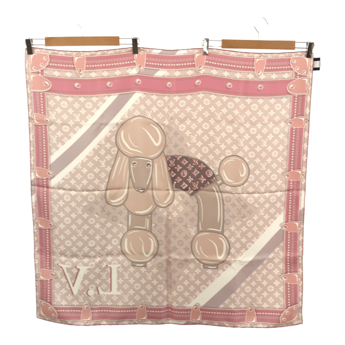 ルイヴィトン ヴィンテージ シルクスカーフ スカーフ LV シルク100％ ピンク M70694 プードル ストール