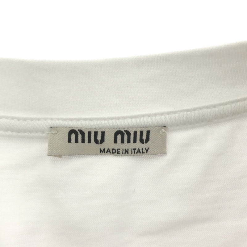 miumiu ミュウミュウ Tシャツ 半袖 トップス 猫 ネコ キャット サイズS 綿100 ホワイト系 H18922