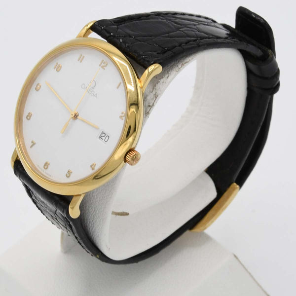 腕時計 稼働 OMEGA オメガ 1960312.1 cal.1430 クォーツ 白色文字盤 2025.8電池交換済 箱有 H19737