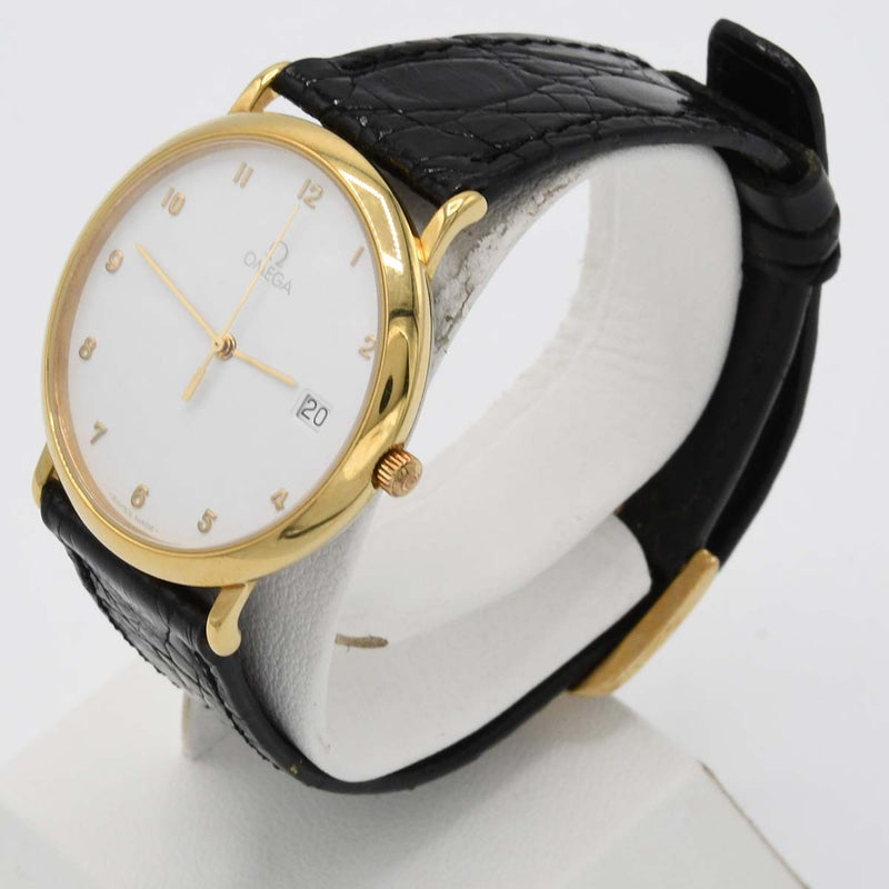 腕時計 稼働 OMEGA オメガ 1960312.1 cal.1430 クォーツ 白色文字盤 2025.8電池交換済 箱有 H19737