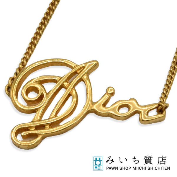 Christian Dior ディオール グラフィティ ロゴ ネックレス ゴールドカラー アクセサリー レディース 箱有 総重量約6.5g 25k504-1