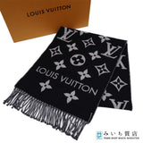 LOUIS VUITTON LV ルイヴィトン マフラー M77853 モノグラム ブラック 服飾小物 箱有 H21780