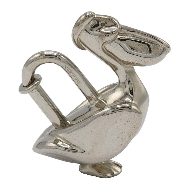 HERMES エルメス ペリカン モチーフ カデナ バッグチャーム シルバーカラー 服飾小物 M4433