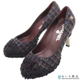 CHANEL シャネル ヒール パンプス A G27495 ツイード 36 1/2 ブラック マルチカラー 靴 レディース H24146