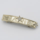 CHANEL シャネル B23C バレッタ ヘアクリップ ロゴ ラインストーン スター 星 ヘアアクセ アクセサリー 服飾小物 箱有 23k526-8