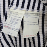 VALENTINO ヴァレンティノ ボーダー リブニット 半袖 トップス  Mサイズ ネイビー×ホワイト レディース 25k167-1