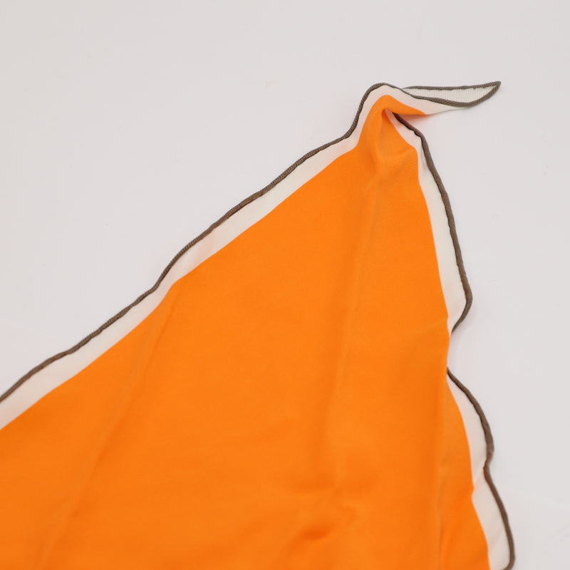 未使用 HERMES エルメス スカーフ ロザンジュ ロゴ ひし形 オレンジカラー 服飾小物 M4463