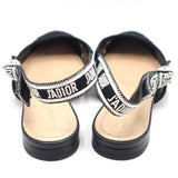 Christian Dior ディオール サンダル J'A DIOR スリングバックフラット 38 1/2 ブラック レース パンプス H15994
