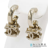 CHANEL シャネル ピアス A22K ココマーク フープ ダイス AB9567 シャンパンゴールド金具 箱あり ポスト曲がり M4292