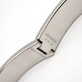 HERMES エルメス クリックH GM Hロゴ バングル ブレスレット シルバーカラー×ブラック アクセサリー 22k23-1